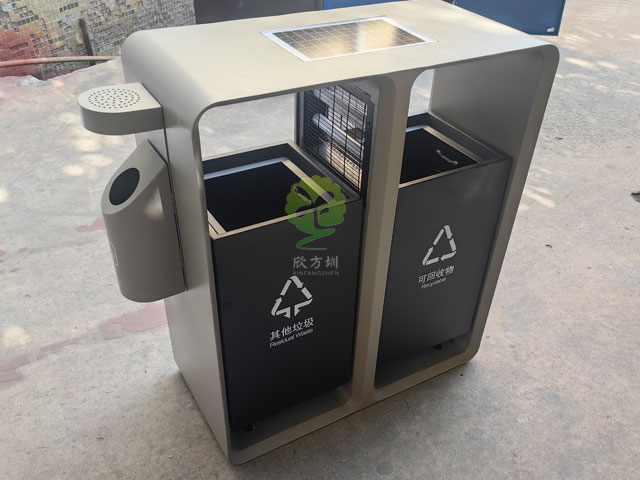 太陽能滅蚊燈垃圾桶智慧城市戶外滅蚊不銹鋼果皮箱